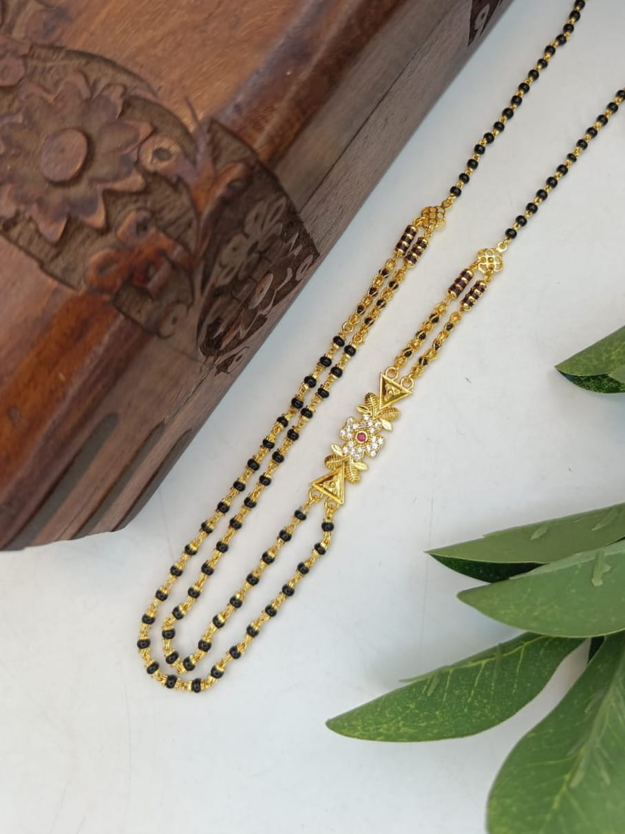 Śuṭira 1 Gram Gold Plated Short Mangalsutra