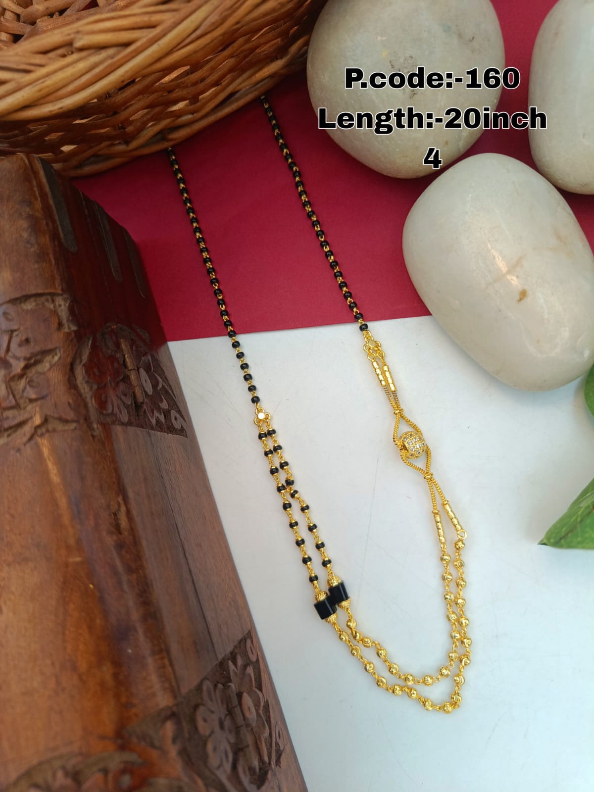 Shashi 1 Gram Gold Plated Short Mangalsutra