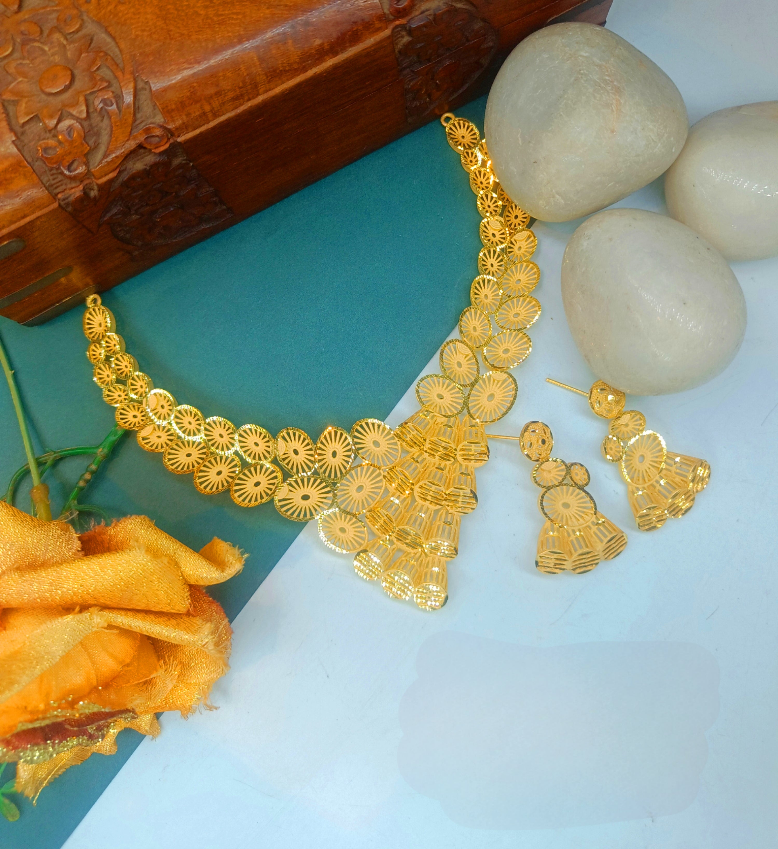 Ceren Sultana 1 Gram Gold Plated Designer Necklace Set