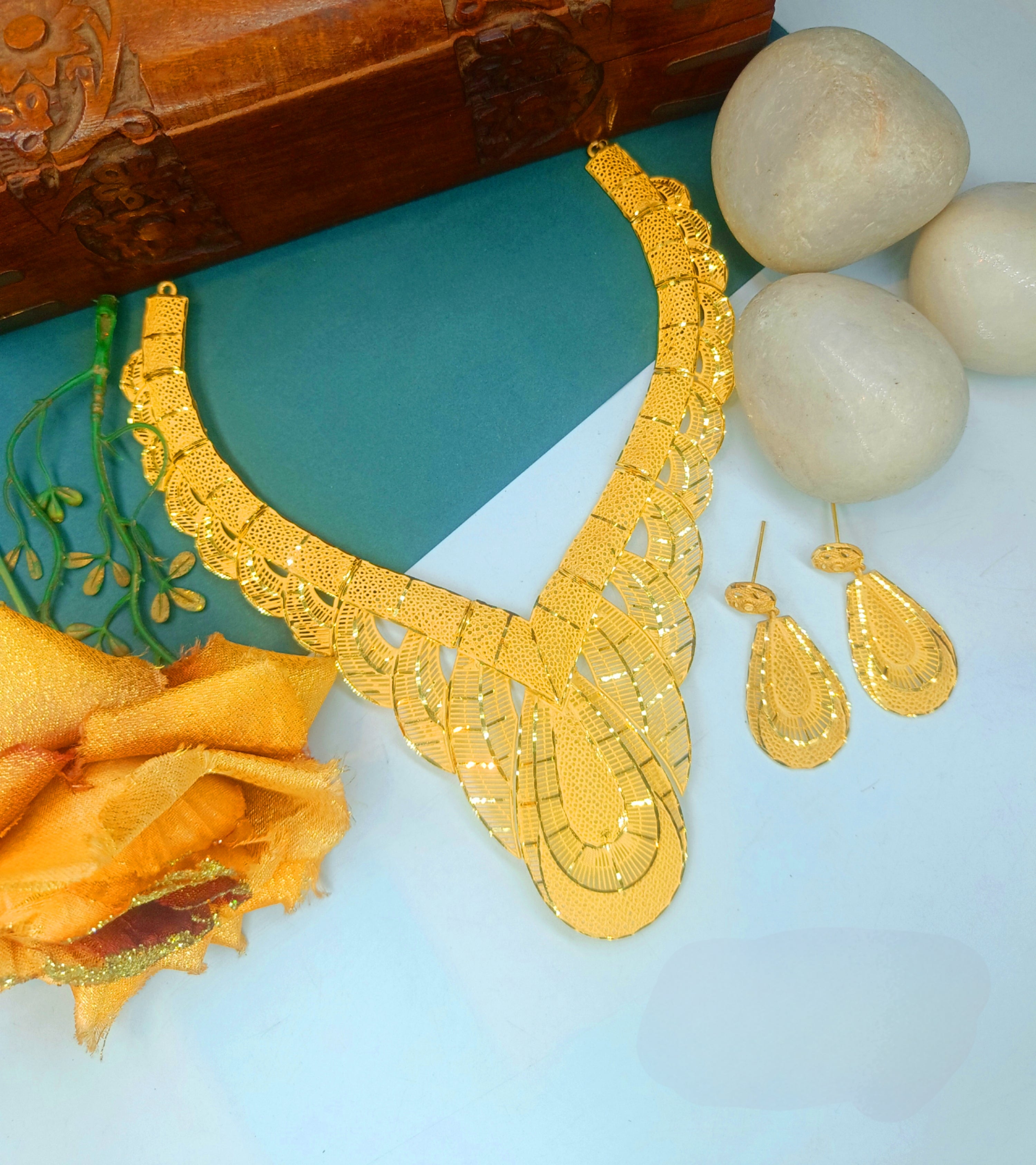 Ela Sultana 1 Gram Gold Plated Designer Necklace Set