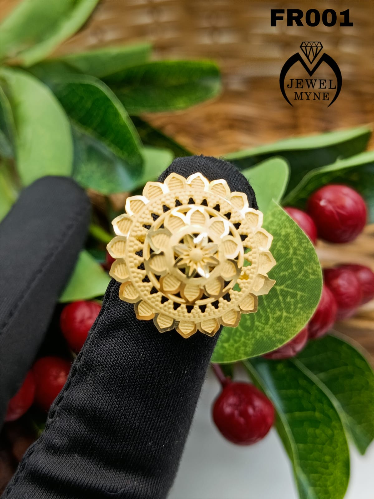 Halo 1 Gm Gold Plated Women Finger Ring