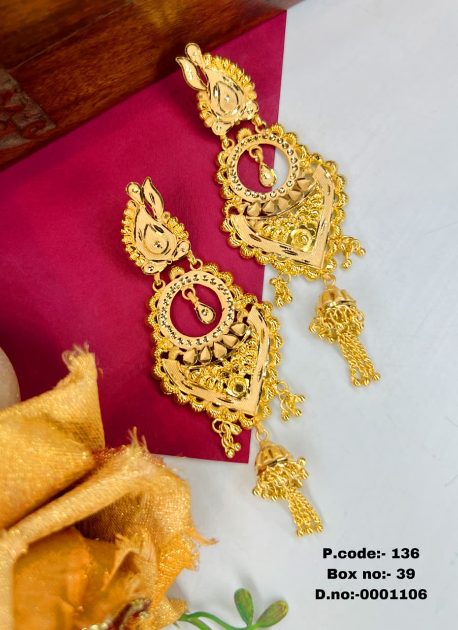Abhaya 1 Gram Gold Plated Chandbali Earings