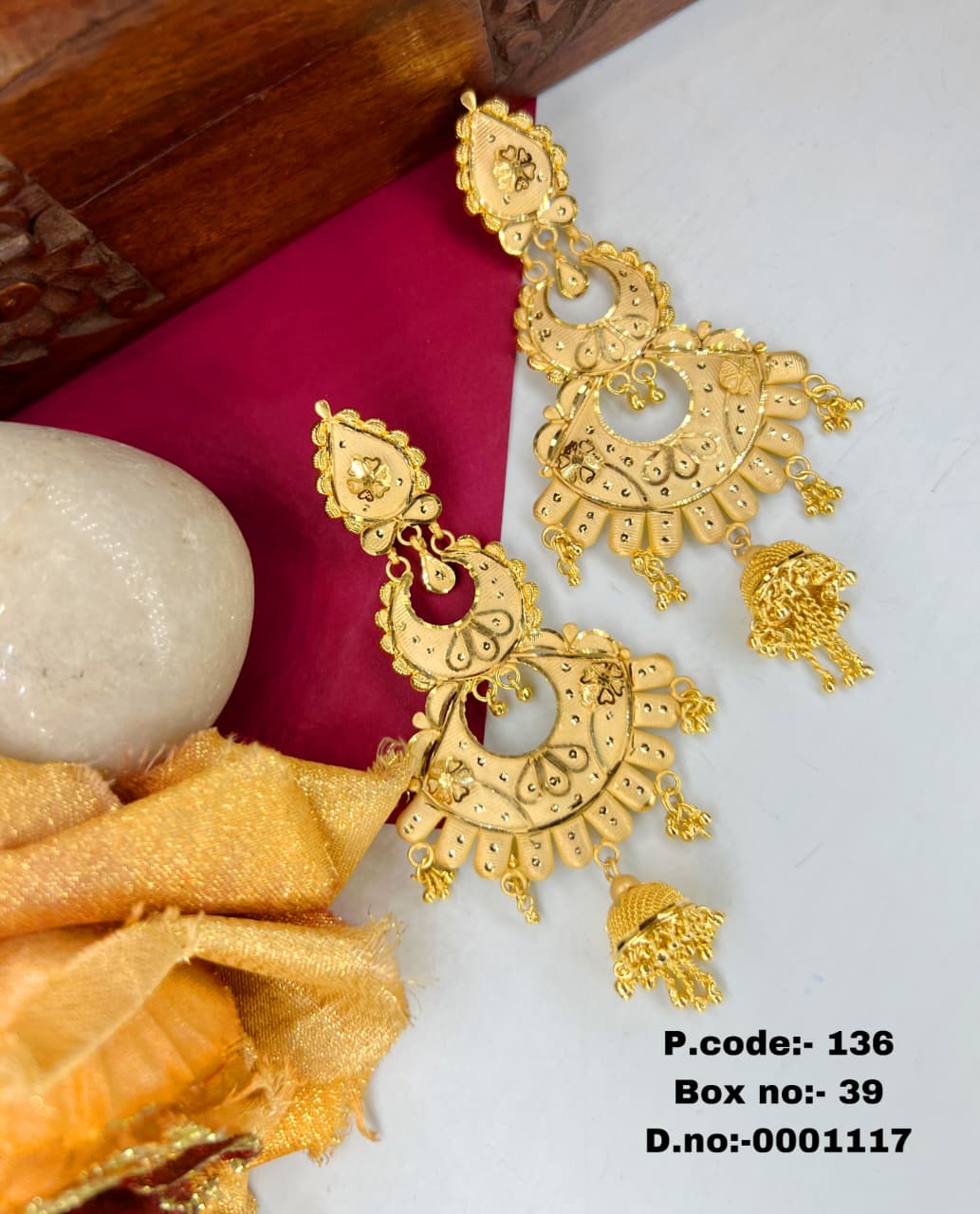 Aahana 1 Gram Gold Plated Chandbali Earings
