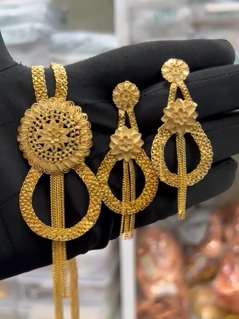 Jap 1 Gm Gold Plated Tie Chain Pendent Set