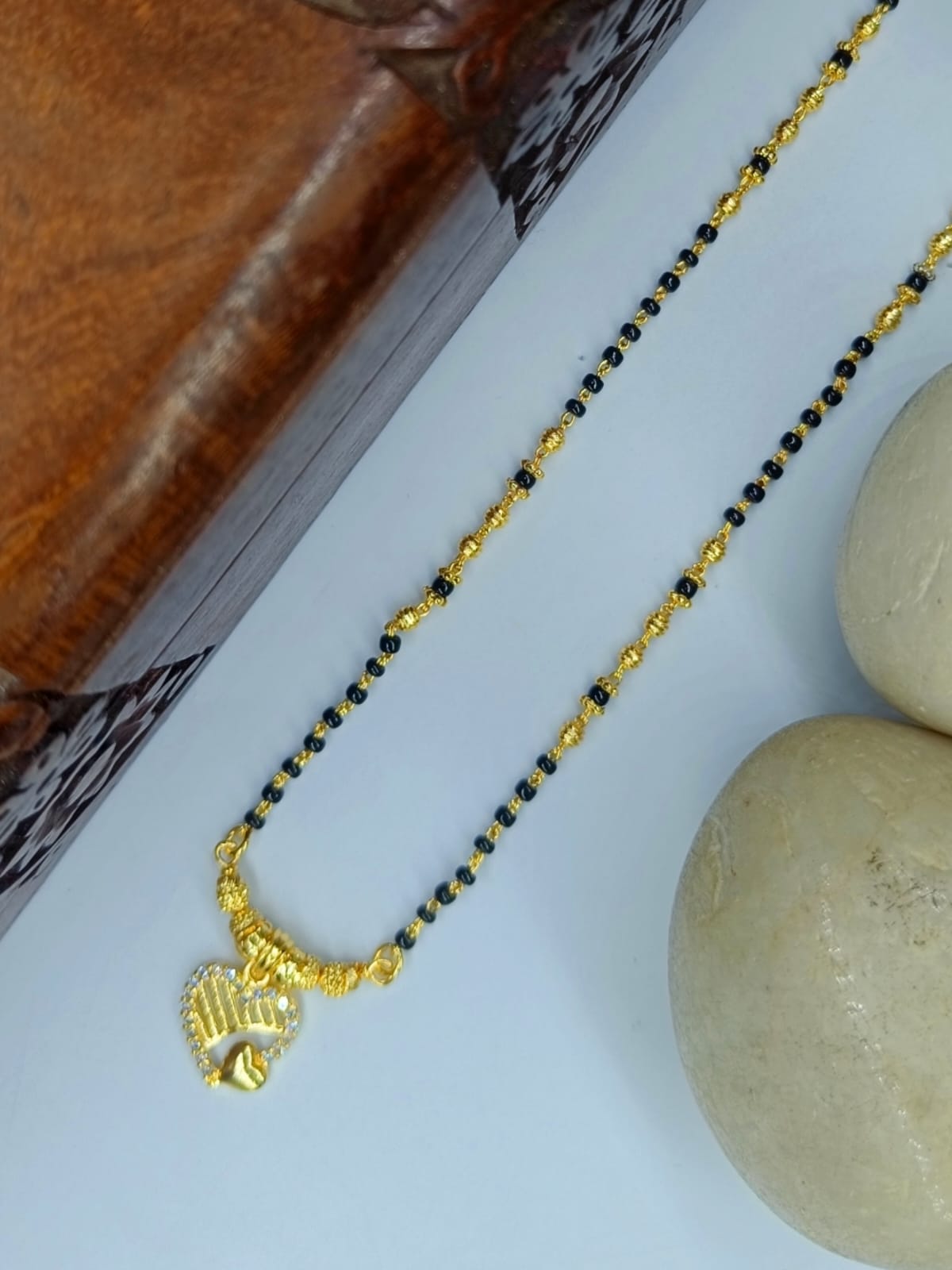 Maheśva 1 Gram Gold Plated Short Mangalsutra