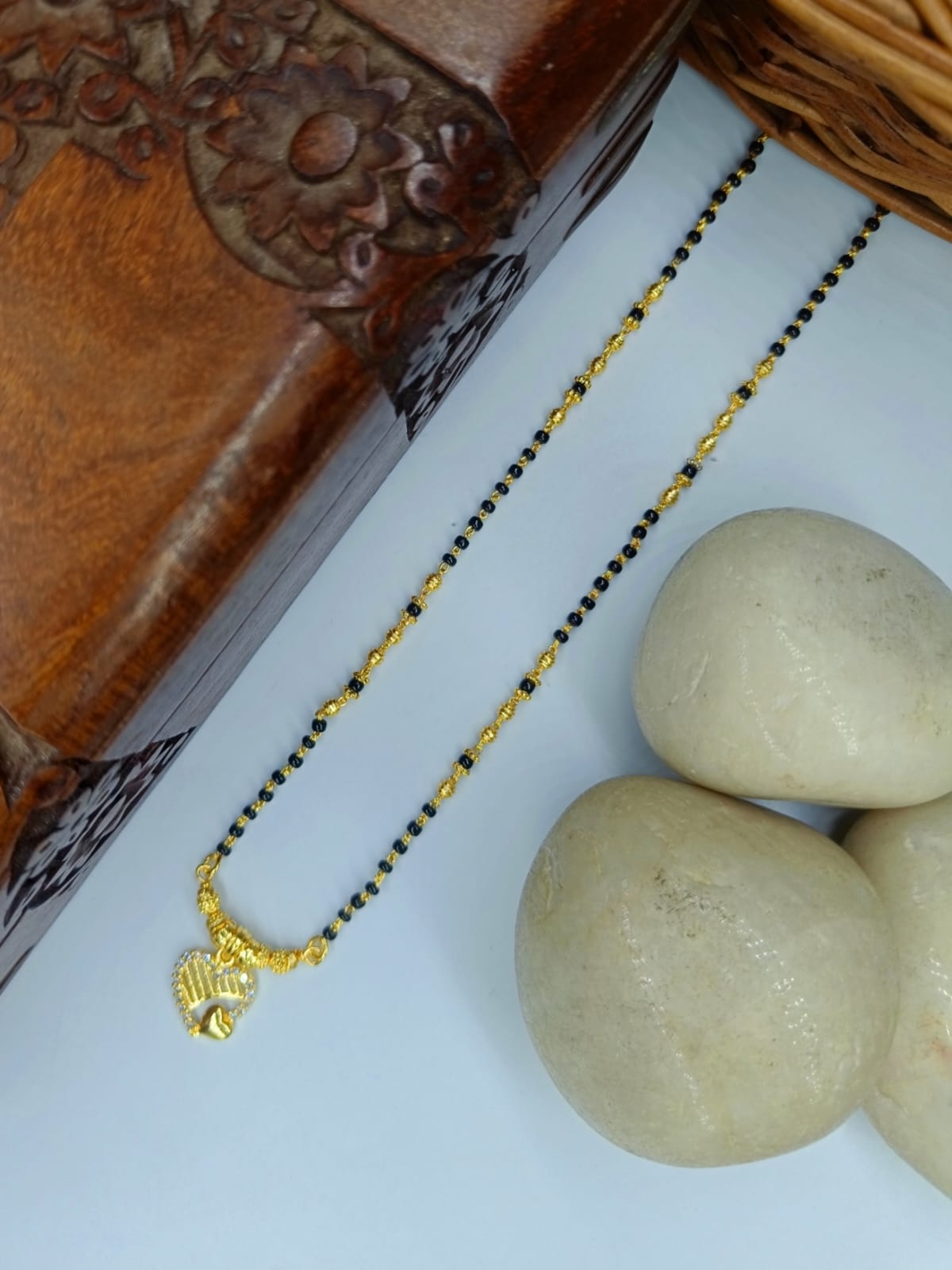 Maheśva 1 Gram Gold Plated Short Mangalsutra