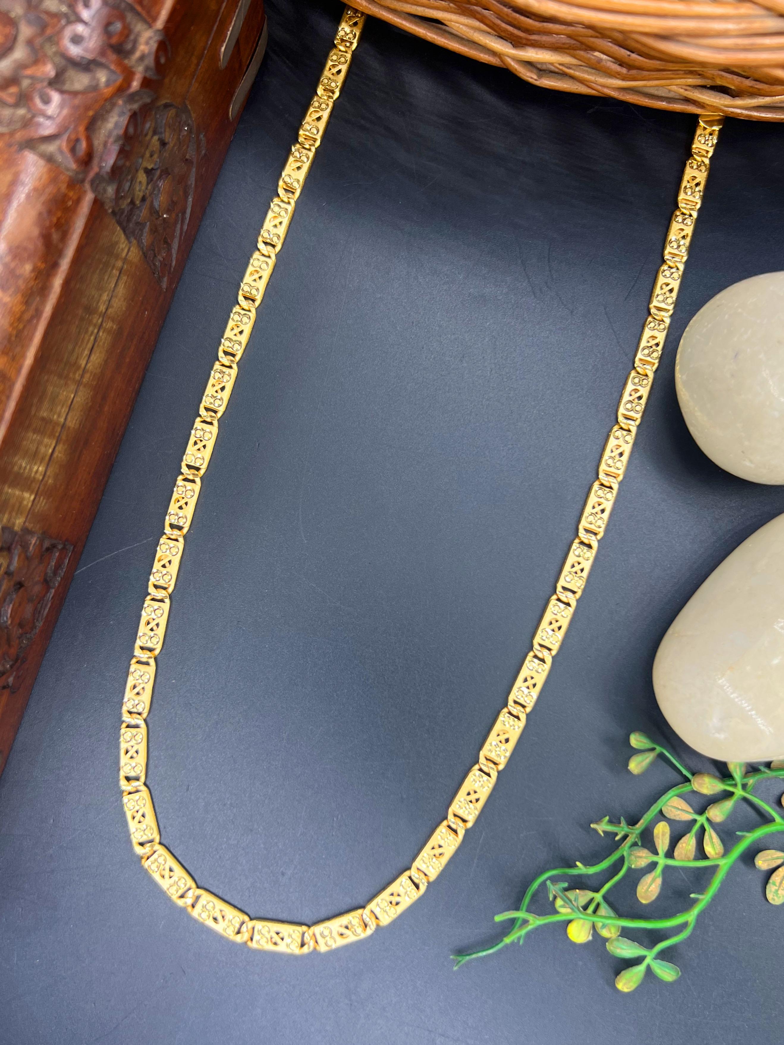 Anagha 1 Gram Gold Pleated Premium Quality Nawabi Chain !