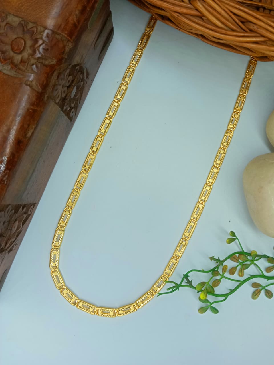Adinath 1 Gram Gold Pleated Premium Quality Nawabi Chain !