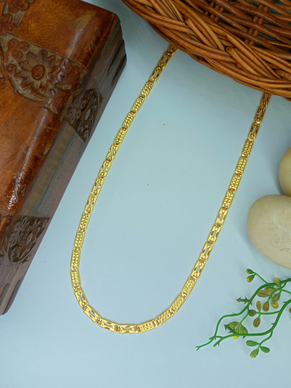 Aja 1 Gram Gold Pleated Premium Quality Nawabi Chain !