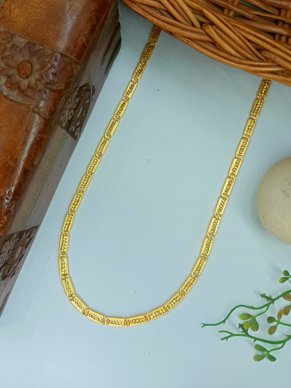 Vishvam 1 Gram Gold Pleated Premium Quality Nawabi Chain !