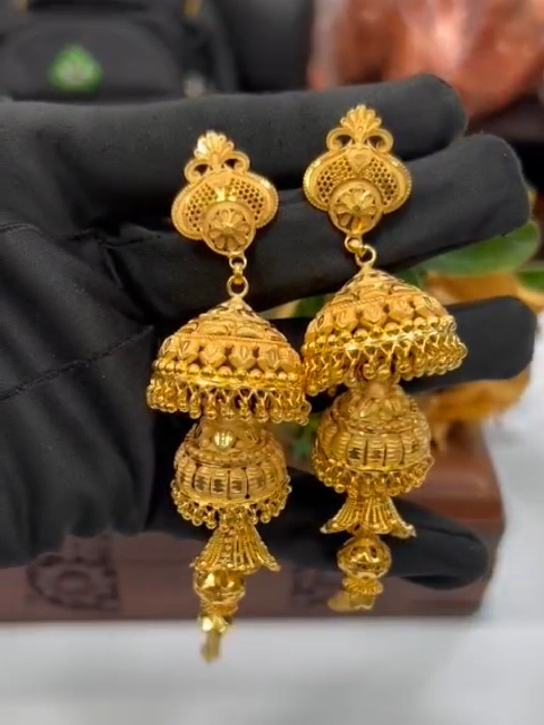 Ratna 1 Gram Gold Plated Jhumka Earings