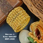 BX-1 One Gram Gold Foaming Fancy Womens Bangles 0001287