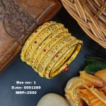 BX-1 One Gram Gold Foaming Fancy Womens Bangles 0001289