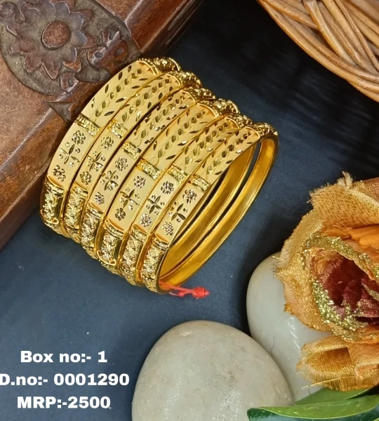 BX-1 One Gram Gold Foaming Women Bangles 0001290