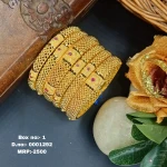 BX-1 One Gram Gold Foaming Fancy Womens Bangles 0001292