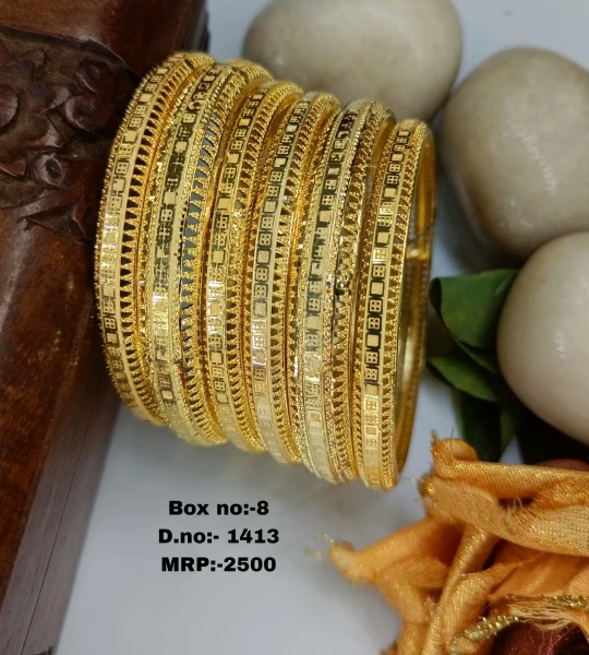 BX-8 One Gram Gold Foaming Women Bangles 0001413