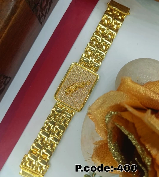 BX-45 One Gram Gold Foaming Designer Jaguar Bracelet 0000138