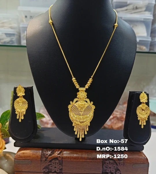 BX-57 One Gram Gold Foaming Chain Pendent Dokiya Set 0001584