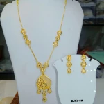 BX-57 One Gram Gold Foaming Turkish Chain Pendent Set 0001592