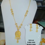 BX-57 One Gram Gold Foaming Turkish Chain Pendent Set 0001593