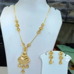 BX-57 One Gram Gold Foaming Turkish Chain Pendent Set 0001609