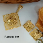 BX-4 One Gram Gold Foaming Pendent Earings Set 0000029