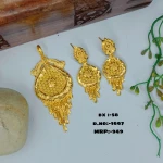 BX-58 One Gram Gold Foaming Pendent Earings Set 0001667