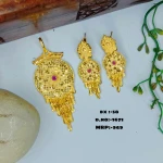 BX-58 One Gram Gold Foaming Pendent Earings Set 0001671