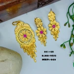 BX-58 One Gram Gold Foaming Pendent Earings Set 0001673