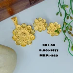 BX-58 One Gram Gold Foaming Pendent Earings Set 0001677