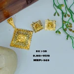 BX-58 One Gram Gold Foaming Pendent Earings Set 0001678