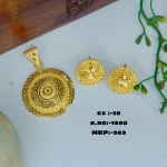 BX-58 One Gram Gold Foaming Pendent Earings Set 0001680