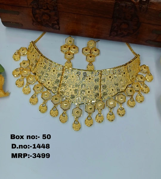 BX-50 One Gram Gold Foaming Dubai Choker Set 0001448