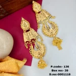 BX-39 One Gram Gold Foaming Designer Chandbali Earings 0001118