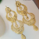 BX-2 One Gram Gold Foaming Designer Dubai Earings Set 0000631