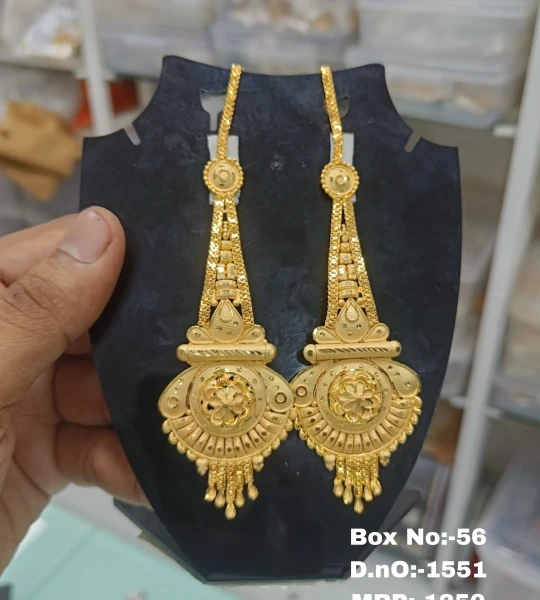 BX-56 One Gram Gold Foaming Designer Kanchain Earings 0001551