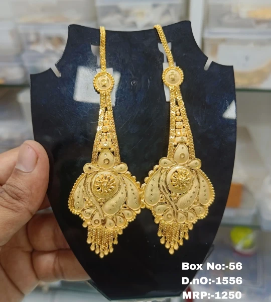 BX-56 One Gram Gold Foaming Designer Kanchain Earings 0001556