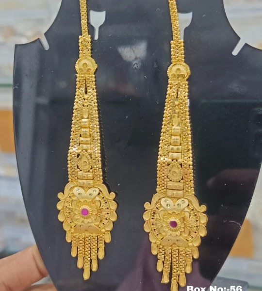 BX-56 One Gram Gold Foaming Designer Kanchain Earings 0001565