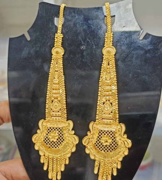 BX-56 One Gram Gold Foaming Designer Kanchain Earings 0001566