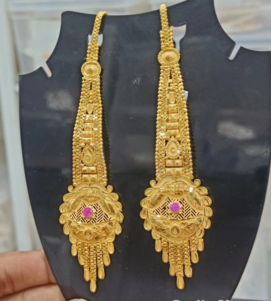 BX-56 One Gram Gold Foaming Designer Kanchain Earings 0001569