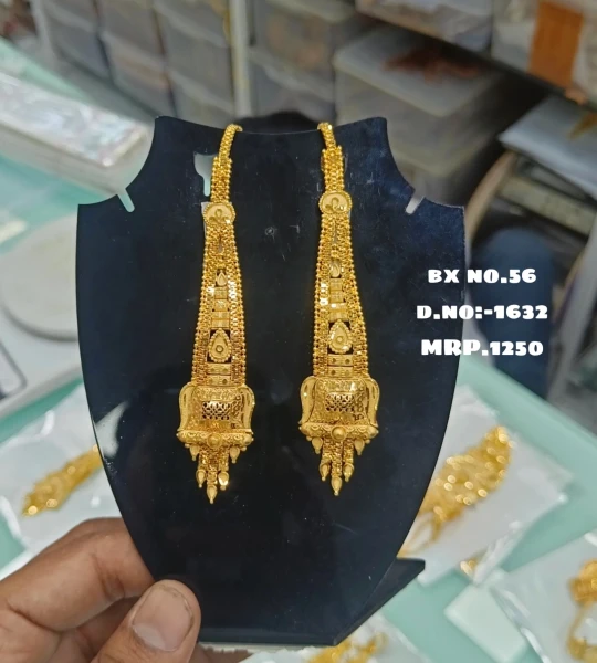 BX-56 One Gram Gold Foaming Designer Kanchain Earings 0001632