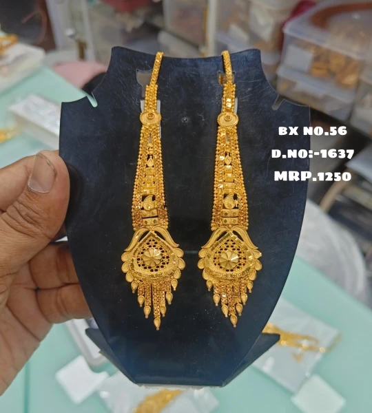 BX-56 One Gram Gold Foaming Designer Kanchain Earings 0001637