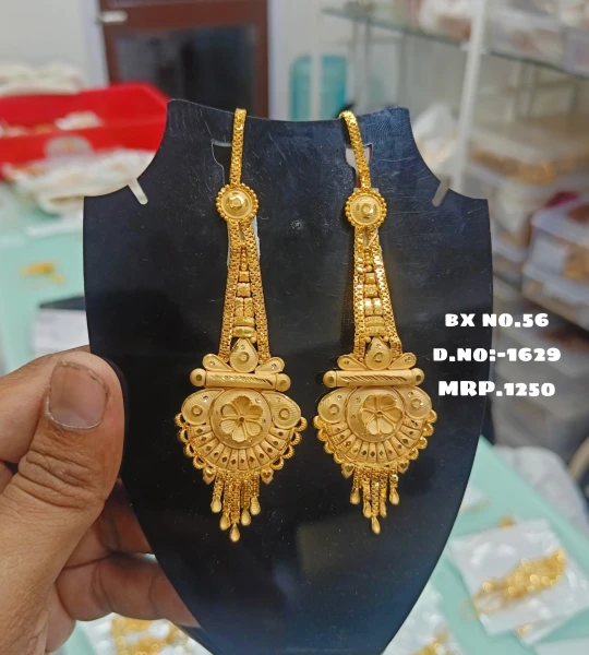 BX-56 One Gram Gold Foaming Designer Kanchain Earings 0001629