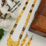 BX-22 One Gram Gold Foaming Mangalsutra with Earings 0000654