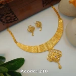 BX-22 One Gram Gold Foaming Fancy Necklace Set 0000079