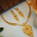 BX-22 One Gram Gold Foaming AD Necklace Set 0000077