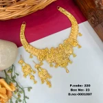 BX-23 One Gram Gold Foaming Designer Fancy Necklace Set 0001097