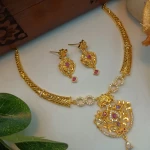 BX-22 One Gram Gold Foaming AD Necklace Set 0000065