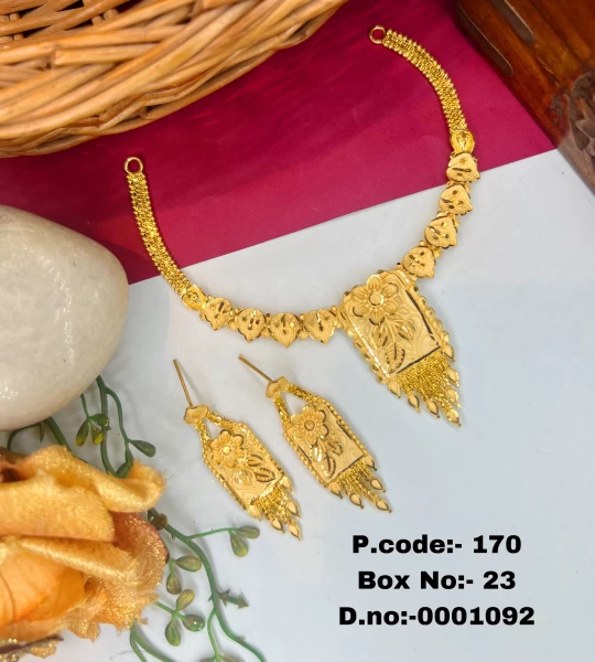 BX-23 One Gram Gold Foaming Designer Fancy Necklace Set 0001092
