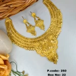 BX-22 One Gram Gold Foaming Designer Fancy Necklace Set 0001063